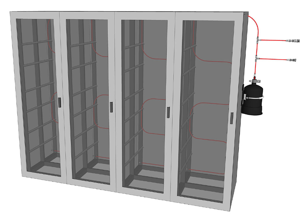 Schéma en 3D de l’installation du système SAFETY FIRST® SF/1230